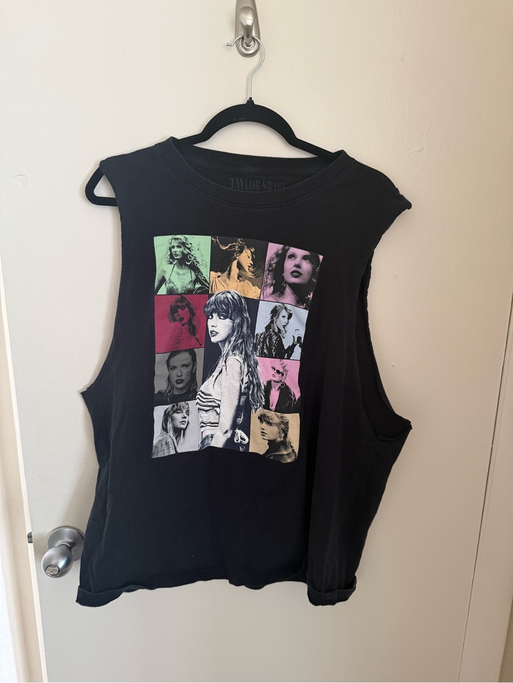 Taylor Swift Black OG Eras Tour Graphic Muscle Tank Top